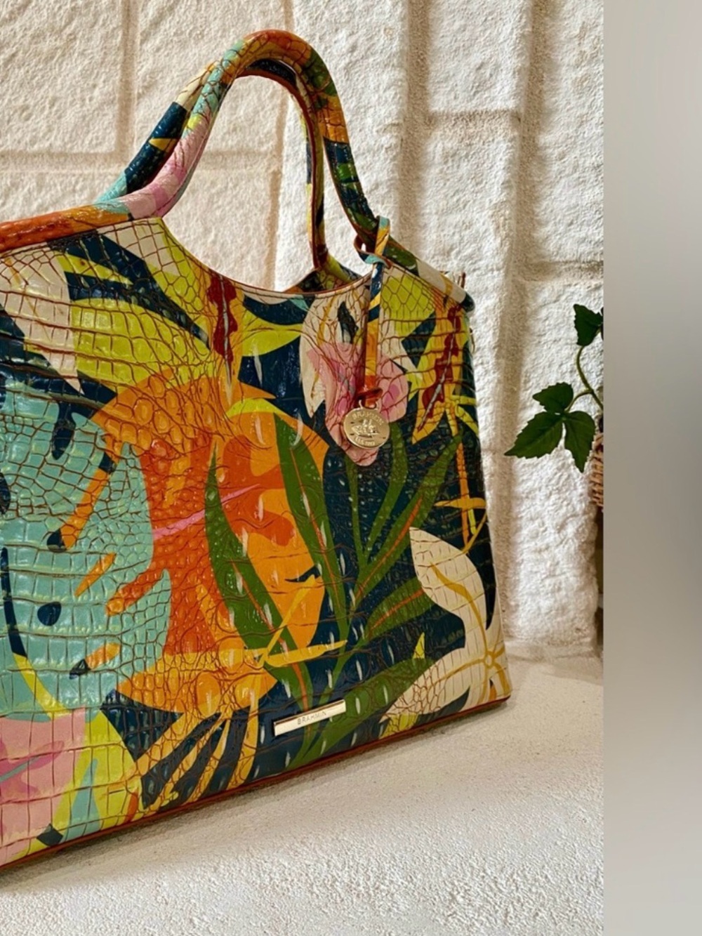 EXOTIC!!🌴BRAHMIN RETRO JUNGLE MELBOURNE (Large) ELAINE SATCHEL (($365 MSRP))